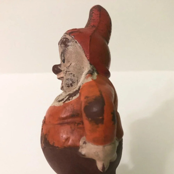 Vintage Walt Disney Snow White Dwarf Figurine Happy Sieberling Latex Figure - Picture 15 of 16